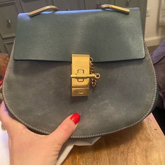 Chloe Handbags - Chloe Mini Drew Bag in Cloudy Blue.
